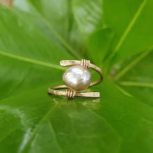 Load image into Gallery viewer, CONTACT US TO RECREATE THIS SOLD OUT STYLE Fiji Saltwater Pearl Ring adjustable - 14k Gold Fill - Adorn Pacific - Rings