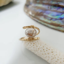 Load image into Gallery viewer, CONTACT US TO RECREATE THIS SOLD OUT STYLE Fiji Saltwater Pearl Ring adjustable - 14k Gold Fill - Adorn Pacific - Rings
