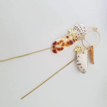 Load image into Gallery viewer, CONTACT US TO RECREATE THIS SOLD OUT STYLE Frangipani & Tumbled Shell Earrings with chain detail - 14k Gold Filled FJD$ - Adorn Pacific - Earrings