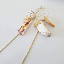 Load image into Gallery viewer, CONTACT US TO RECREATE THIS SOLD OUT STYLE Frangipani & Tumbled Shell Earrings with chain detail - 14k Gold Filled FJD$ - Adorn Pacific - Earrings