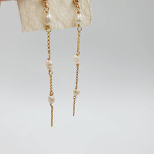 Load image into Gallery viewer, READY TO SHIP Freshwater Pearl Delicate Drop Stud Earrings in 14k Gold Fill - FJD$ - Adorn Pacific - Earrings