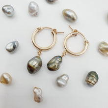 Load image into Gallery viewer, CONTACT US TO RECREATE THIS SOLD OUT STYLE Keshi Pearl Huggie Earrings - 14k Gold Fill FJD$ - Adorn Pacific - Earrings
