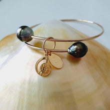 Load image into Gallery viewer, CONTACT US TO RECREATE THIS SOLD OUT STYLE One-Off Fiji Pearl & Nautilus Charm Cuff - 14k Gold Filled Cuff FJD$ - Adorn Pacific - Bracelets