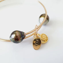 Load image into Gallery viewer, CONTACT US TO RECREATE THIS SOLD OUT STYLE One-Off Fiji Pearl & Nautilus Charm Cuff - 14k Gold Filled Cuff FJD$ - Adorn Pacific - Bracelets