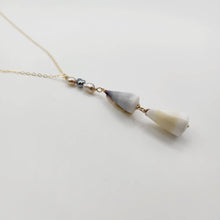Load image into Gallery viewer, CONTACT US TO RECREATE THIS SOLD OUT STYLE Tahitian Keshi Pearl & Shell Lariat Y-Necklace - 14k Gold Fill FJD$ - Adorn Pacific - Necklaces