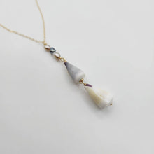 Load image into Gallery viewer, CONTACT US TO RECREATE THIS SOLD OUT STYLE Tahitian Keshi Pearl & Shell Lariat Y-Necklace - 14k Gold Fill FJD$ - Adorn Pacific - Necklaces