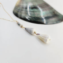 Load image into Gallery viewer, CONTACT US TO RECREATE THIS SOLD OUT STYLE Tahitian Keshi Pearl & Shell Lariat Y-Necklace - 14k Gold Fill FJD$ - Adorn Pacific - Necklaces