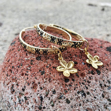 Load image into Gallery viewer, CONTACT US TO RECREATE THIS SOLD OUT STYLE Tapa & Flower Hoop Earrings in 18k Gold Vermeil - FJD$ - Adorn Pacific - Earrings