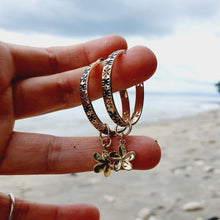 Load image into Gallery viewer, CONTACT US TO RECREATE THIS SOLD OUT STYLE Tapa & Flower Hoop Earrings in 18k Gold Vermeil - FJD$ - Adorn Pacific - Earrings