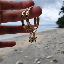 Load image into Gallery viewer, CONTACT US TO RECREATE THIS SOLD OUT STYLE Tapa & Flower Hoop Earrings in 18k Gold Vermeil - FJD$ - Adorn Pacific - Earrings