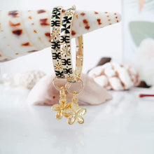 Load image into Gallery viewer, CONTACT US TO RECREATE THIS SOLD OUT STYLE Tapa & Flower Hoop Earrings in 18k Gold Vermeil - FJD$ - Adorn Pacific - Earrings