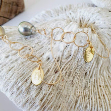 Load image into Gallery viewer, CONTACT US TO RECREATE THIS SOLD OUT STYLE Tia's Saltwater Pearl Link Drop Earrings in 14k Gold Fill - FJD$ - Adorn Pacific - Earrings