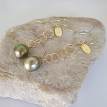 Load image into Gallery viewer, CONTACT US TO RECREATE THIS SOLD OUT STYLE Tia's Saltwater Pearl Link Drop Earrings in 14k Gold Fill - FJD$ - Adorn Pacific - Earrings