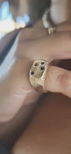 Load and play video in Gallery viewer, READY TO SHIP - Signet Ring with Sapphires- 9k Solid Gold FJD$
