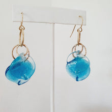 Load image into Gallery viewer, READY TO SHIP Adorn Pacific x Hot Glass Blue Swirl Earrings 14k Gold Filled - FJD$ - Adorn Pacific - Earrings