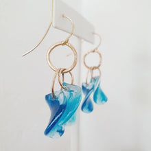 Load image into Gallery viewer, READY TO SHIP Adorn Pacific x Hot Glass Blue Swirl Earrings 14k Gold Filled - FJD$ - Adorn Pacific - Earrings