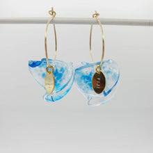 Load image into Gallery viewer, READY TO SHIP Adorn Pacific x Hot Glass Blue Swirl Earrings 14k Gold Filled - FJD$ - Adorn Pacific - Earrings