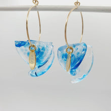 Load image into Gallery viewer, READY TO SHIP Adorn Pacific x Hot Glass Blue Swirl Earrings 14k Gold Filled - FJD$ - Adorn Pacific - Earrings