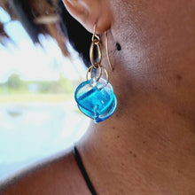Load image into Gallery viewer, READY TO SHIP Adorn Pacific x Hot Glass Blue Swirl Earrings 14k Gold Filled - FJD$ - Adorn Pacific - Earrings