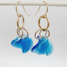 Load image into Gallery viewer, READY TO SHIP Adorn Pacific x Hot Glass Blue Swirl Earrings 14k Gold Filled - FJD$ - Adorn Pacific - Earrings