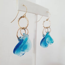 Load image into Gallery viewer, READY TO SHIP Adorn Pacific x Hot Glass Blue Swirl Earrings 14k Gold Filled - FJD$ - Adorn Pacific - Earrings