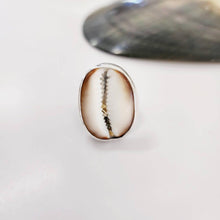 Load image into Gallery viewer, CONTACT US TO RECREATE THIS SOLD OUT STYLE Bezel Set Cowrie Shell Adjustable Ring with Senikau Band - 925 Sterling Silver FJD$ - Adorn Pacific - Rings