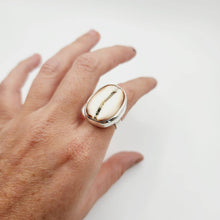 Load image into Gallery viewer, CONTACT US TO RECREATE THIS SOLD OUT STYLE Bezel Set Cowrie Shell Adjustable Ring with Senikau Band - 925 Sterling Silver FJD$ - Adorn Pacific - Rings