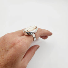 Load image into Gallery viewer, CONTACT US TO RECREATE THIS SOLD OUT STYLE Bezel Set Cowrie Shell Adjustable Ring with Senikau Band - 925 Sterling Silver FJD$ - Adorn Pacific - Rings