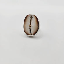 Load image into Gallery viewer, CONTACT US TO RECREATE THIS SOLD OUT STYLE Bezel Set Cowrie Shell Adjustable Ring with Senikau Band - 925 Sterling Silver FJD$ - Adorn Pacific - Rings