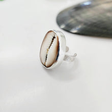Load image into Gallery viewer, CONTACT US TO RECREATE THIS SOLD OUT STYLE Bezel Set Cowrie Shell Adjustable Ring with Senikau Band - 925 Sterling Silver FJD$ - Adorn Pacific - Rings