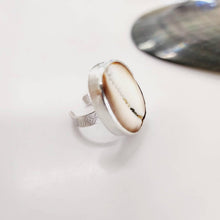 Load image into Gallery viewer, CONTACT US TO RECREATE THIS SOLD OUT STYLE Bezel Set Cowrie Shell Adjustable Ring with Senikau Band - 925 Sterling Silver FJD$ - Adorn Pacific - Rings