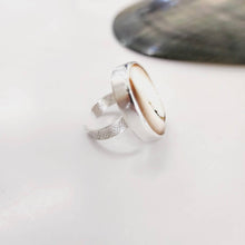 Load image into Gallery viewer, CONTACT US TO RECREATE THIS SOLD OUT STYLE Bezel Set Cowrie Shell Adjustable Ring with Senikau Band - 925 Sterling Silver FJD$ - Adorn Pacific - Rings