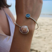 Load image into Gallery viewer, READY TO SHIP Bezel Set Gemstone & Shell Bangle - 925 Sterling Silver FJD$ - Adorn Pacific - All Products