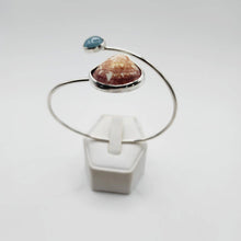 Load image into Gallery viewer, READY TO SHIP Bezel Set Gemstone & Shell Bangle - 925 Sterling Silver FJD$ - Adorn Pacific - All Products