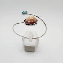 Load image into Gallery viewer, READY TO SHIP Bezel Set Gemstone & Shell Bangle - 925 Sterling Silver FJD$ - Adorn Pacific - All Products