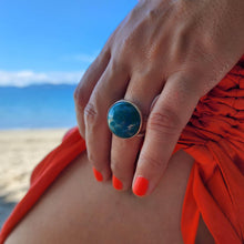 Load image into Gallery viewer, READY TO SHIP - Bezel Set Precious Stone Ring - Chrysocolla - 925 Sterling Silver FJD$ - Adorn Pacific - Rings