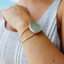 Load image into Gallery viewer, READY TO SHIP Bezel Set Seaglass Bangle - 925 Sterling Silver FJD$ - Adorn Pacific - All Products