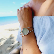 Load image into Gallery viewer, READY TO SHIP Bezel Set Seaglass Bangle - 925 Sterling Silver FJD$ - Adorn Pacific - All Products