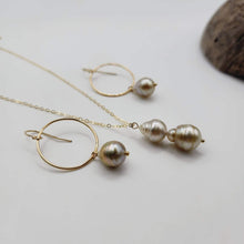 Load image into Gallery viewer, READY TO SHIP - Civa Fiji Saltwater Pearl Necklace and Earring Set - 14k Gold Fill FJD$ - Adorn Pacific - Jewelry Sets