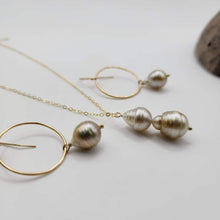 Load image into Gallery viewer, READY TO SHIP - Civa Fiji Saltwater Pearl Necklace and Earring Set - 14k Gold Fill FJD$ - Adorn Pacific - Jewelry Sets