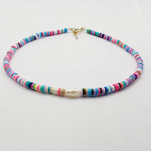 Load image into Gallery viewer, READY TO SHIP Colourful Polymer Clay Bead & Freshwater Pearl Choker Necklace - 14k Gold Fill or 925 Sterling Silver FJD$ - Adorn Pacific - Earrings