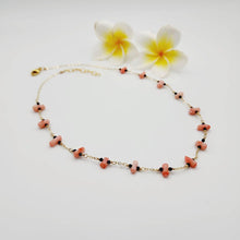 Load image into Gallery viewer, READY TO SHIP Coral & Glass Beads Necklace in 14k Gold Fill - FJD$ - Adorn Pacific - All Products