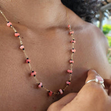 Load image into Gallery viewer, READY TO SHIP Coral & Glass Beads Necklace in 14k Gold Fill - FJD$ - Adorn Pacific - All Products