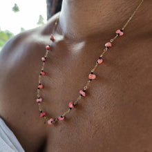 Load image into Gallery viewer, READY TO SHIP Coral & Glass Beads Necklace in 14k Gold Fill - FJD$ - Adorn Pacific - All Products