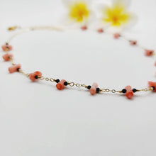 Load image into Gallery viewer, READY TO SHIP Coral & Glass Beads Necklace in 14k Gold Fill - FJD$ - Adorn Pacific - All Products
