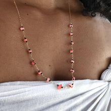 Load image into Gallery viewer, READY TO SHIP Coral & Glass Beads Necklace in 14k Gold Fill - FJD$ - Adorn Pacific - All Products