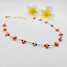 Load image into Gallery viewer, READY TO SHIP Coral & Glass Beads Necklace in 14k Gold Fill - FJD$ - Adorn Pacific - All Products