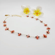 Load image into Gallery viewer, READY TO SHIP Coral & Glass Beads Necklace in 14k Gold Fill - FJD$ - Adorn Pacific - All Products