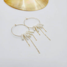 Load image into Gallery viewer, READY TO SHIP Coral Hoop Earrings - 14k Gold Fill FJD$ - Adorn Pacific - All Products