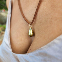 Load image into Gallery viewer, READY TO SHIP Fiji Baroque Saltwater Pearl Wax Cord or Faux Suede Leather Necklace - FJD$ - Adorn Pacific - All Products